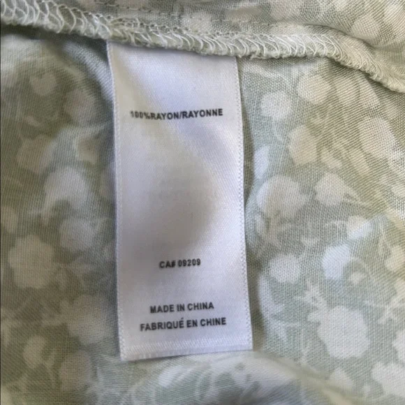 Cleo Green White Floral Milkmaid Smocked Long Puffy Sleeve Blouse Size XL - Picture 6 of 6